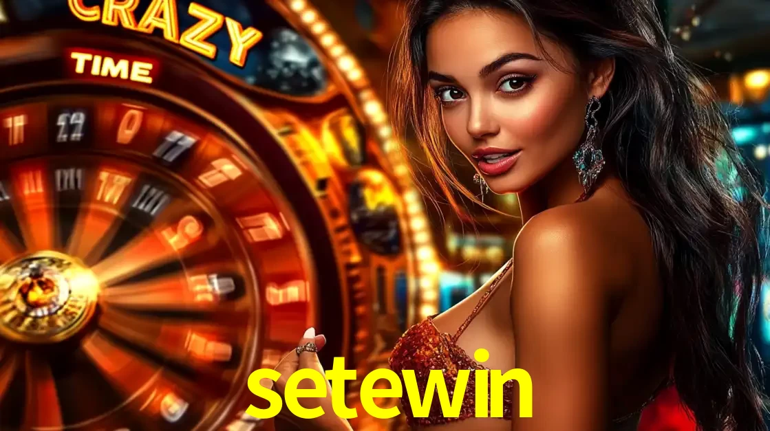 Mulher ao lado da roda de prêmios do jogo de cassino ao vivo Crazy Time, um dos shows de jogos mais emocionantes oferecidos pela plataforma de apostas setewin.